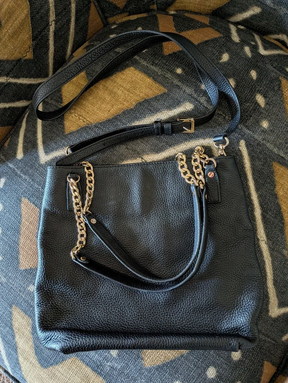 Michael Kors Bedford Medium Top Zip Pebbled Leather Pocket Tote Bag